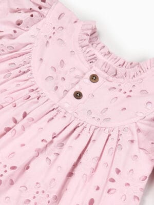 Broderie Anglaise Dress in Blush