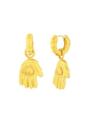 Hand Earrings for Women & Girls - 22KT Gold Plated Hands Holding Heart Charm Earrings, Premium Brass Alloy Jewelry, Elegant Gift for Her, Trendy Daily Wear Earrings
