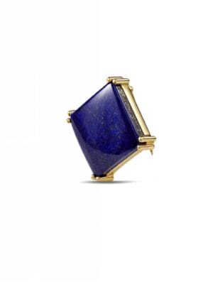 Midnight Blue Lapis Lazuli Gold Brooch - 22KT Real Gold Plating on Premium Brass Alloy, Elegant & Timeless Jewelry Accessory