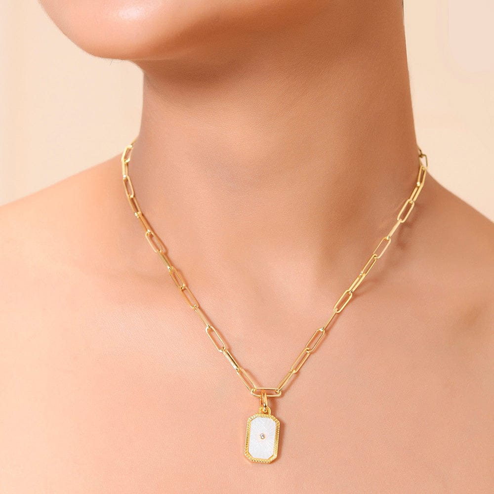 Mystic Mother of Pearl Charm Pendant - 22KT Gold Plated Brass Jewelry for Women, Men & Girls - Handcrafted Celestial Amulet by Arvino - Image 3