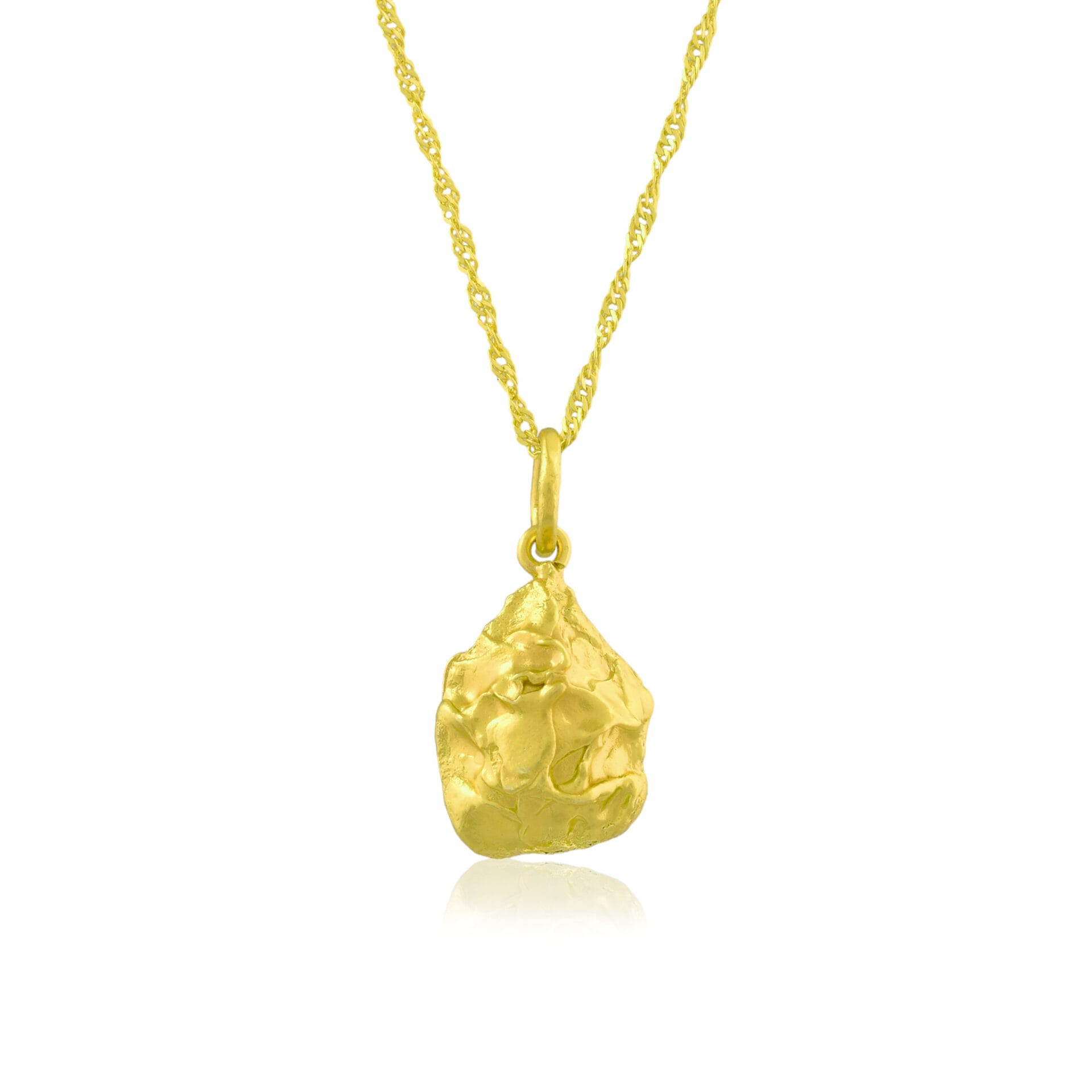 Rocky Relic Necklace, Handmade 22KT Real Gold Plated Brass Alloy Textured Statement Jewelry for Women