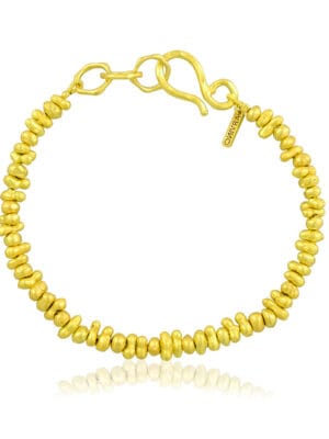 Molten Amorphous Bead Bracelet for Women & Girls - 22KT Gold Plated Premium Brass Jewelry, Elegant Fashion Accessory, Gift for Her, Statement Daily Wear Bracelet