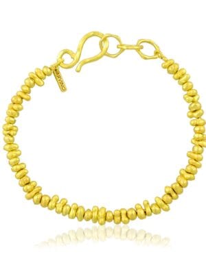 Molten Metal Beaded Anklet (Single Pc) | Anti-Tarnish Waterproof Snake Chain Anklet for Girls & Women with 22KT Real Gold Plating