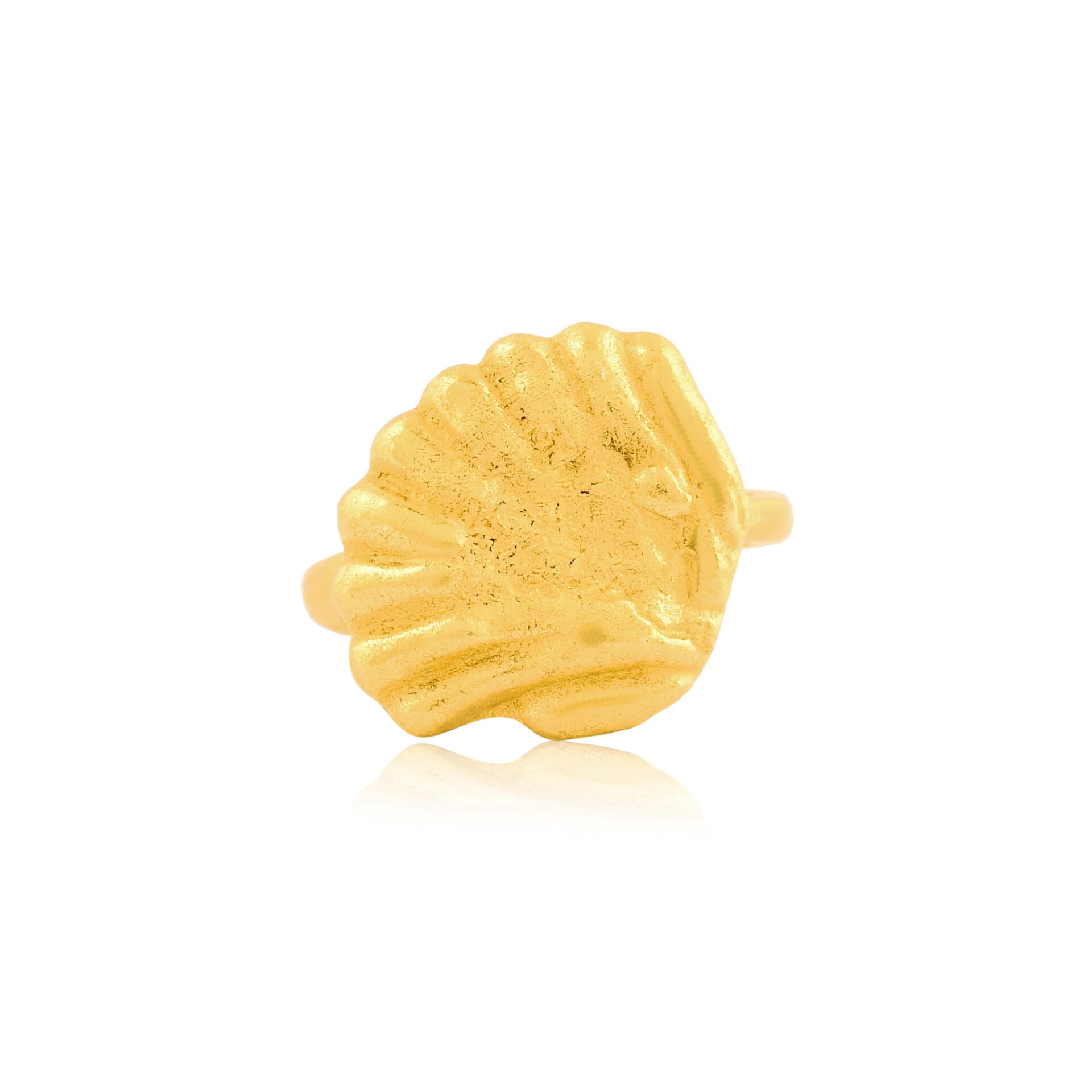 Oasis Shell Ring – 22KT Gold Plated Sea Shell Ring, Elegant Ocean-Inspired Jewelry, Premium Brass Alloy - Image 3