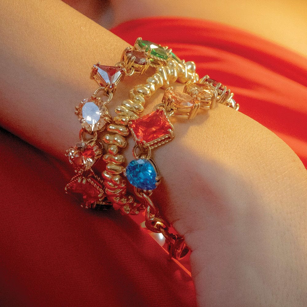 22KT Gold Plated Rainbow Pearl Bracelet for Women & Girls - Chromatic Cascade Luxury Jewelry - Premium Brass Alloy Gift - Image 4