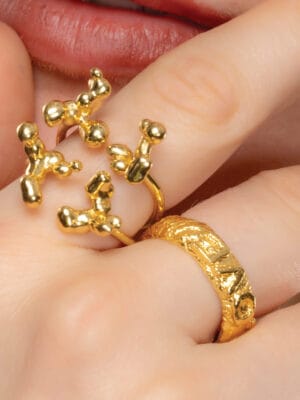 Love Ballad 22KT Gold-Plated Couple Bands, Embossed Design for Wedding & Engagement