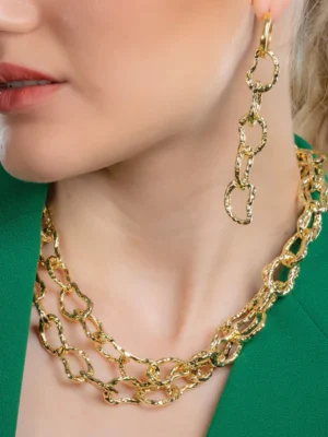 Fortress Link Chain Necklace, Handmade 22KT Real Gold Plated Brass Alloy Necklace with Openable Links, Bold and Durable Unisex Jewelry for Men & Women