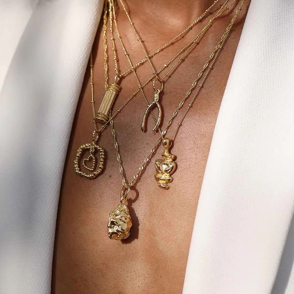 Rocky Relic Necklace – Handmade 22KT Real Gold Plated Brass Alloy Statement Jewelry, Contemporary Textured Gold Necklace for Women - Image 4