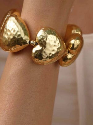 Medallion Serpent Heart Bracelet for Women & Girls - 22KT Gold Plated Premium Brass Jewelry, Elegant Gift for Her, Lightweight Fashion Accessory, Daily Wear Statement Bracelet