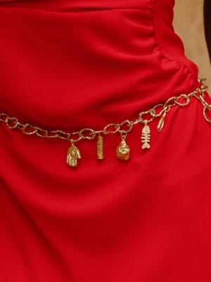 Fortress Link Belly Chain for Women - 22KT Real Gold Plated Designer Waist Chain | Adjustable Premium Brass Body Jewelry for Sarees, Western Wear & Beach Styling