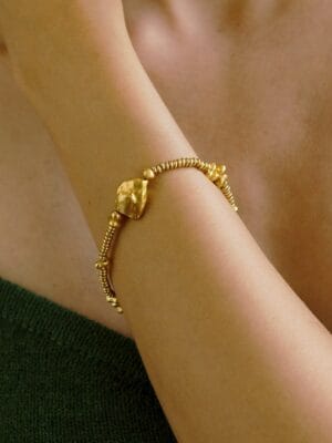 Cosmic Cluster Gold Orbit Bracelet for Women and Girls - 22KT Real Gold Plated Premium Brass Alloy Celestial Designer Jewelry | Stylish Handcrafted Wristlet for Party, Wedding & Daily Wear (Gold)