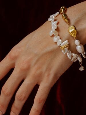 Harmony Pearl Cross Border Bracelet - 22KT Real Gold Plating on Premium Brass Alloy | Luxury Womens Jewelry