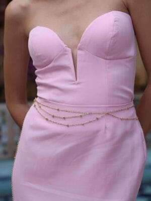 Unformed Bead Station Belly Chain for Women | Gold Plated Waist Chain with 22KT Real Gold Plating on Premium Brass Alloy