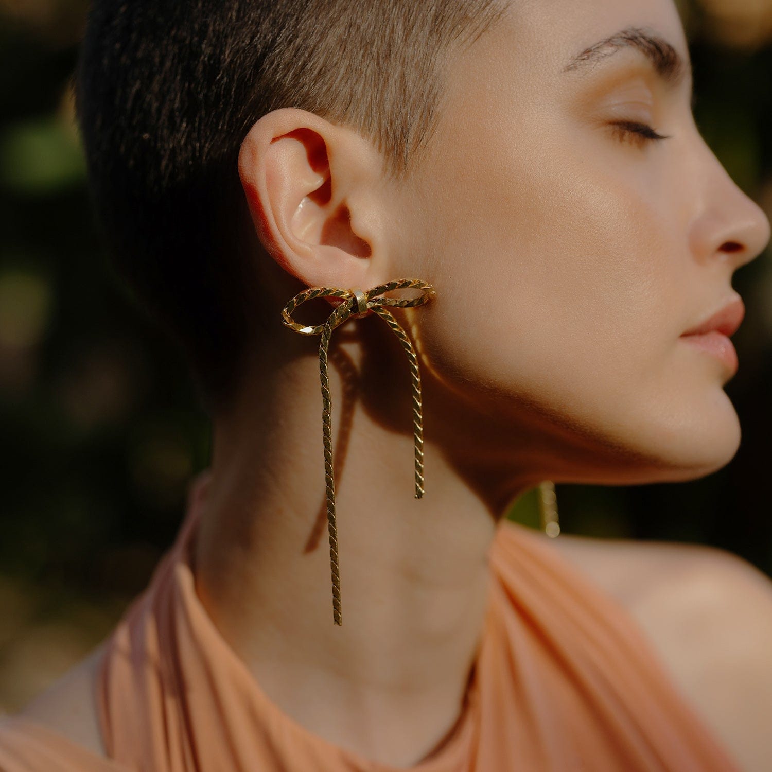 Braided Bow Earrings for Women & Girls - 14K Gold Plated Premium Brass Alloy Jewelry, Elegant Ribbon Bow Design, Trendy Daily Wear Earrings, Gift for Her - Image 6