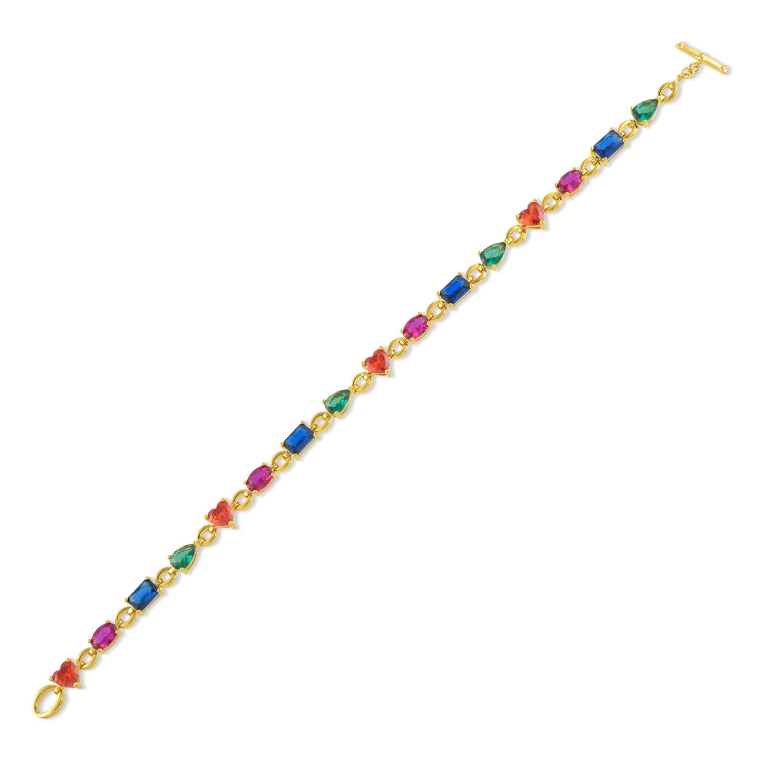 Multihued Crescendo Bracelet for Women & Girls - Rainbow Bracelet, 22KT Real Gold Plating on Premium Brass Alloy, Trendy Adjustable Design - Image 3