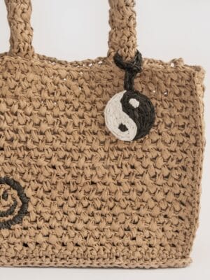 Raffia Keychain - Yin Yang
