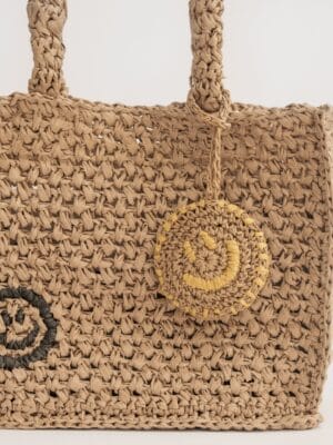 Raffia Keychain - Smiley