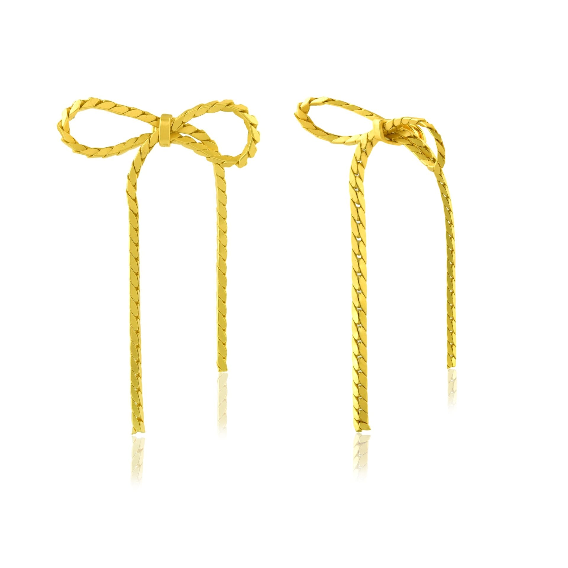 Braided Bow Earrings for Women & Girls - 14K Gold Plated Premium Brass Alloy Jewelry, Elegant Ribbon Bow Design, Trendy Daily Wear Earrings, Gift for Her - Image 5