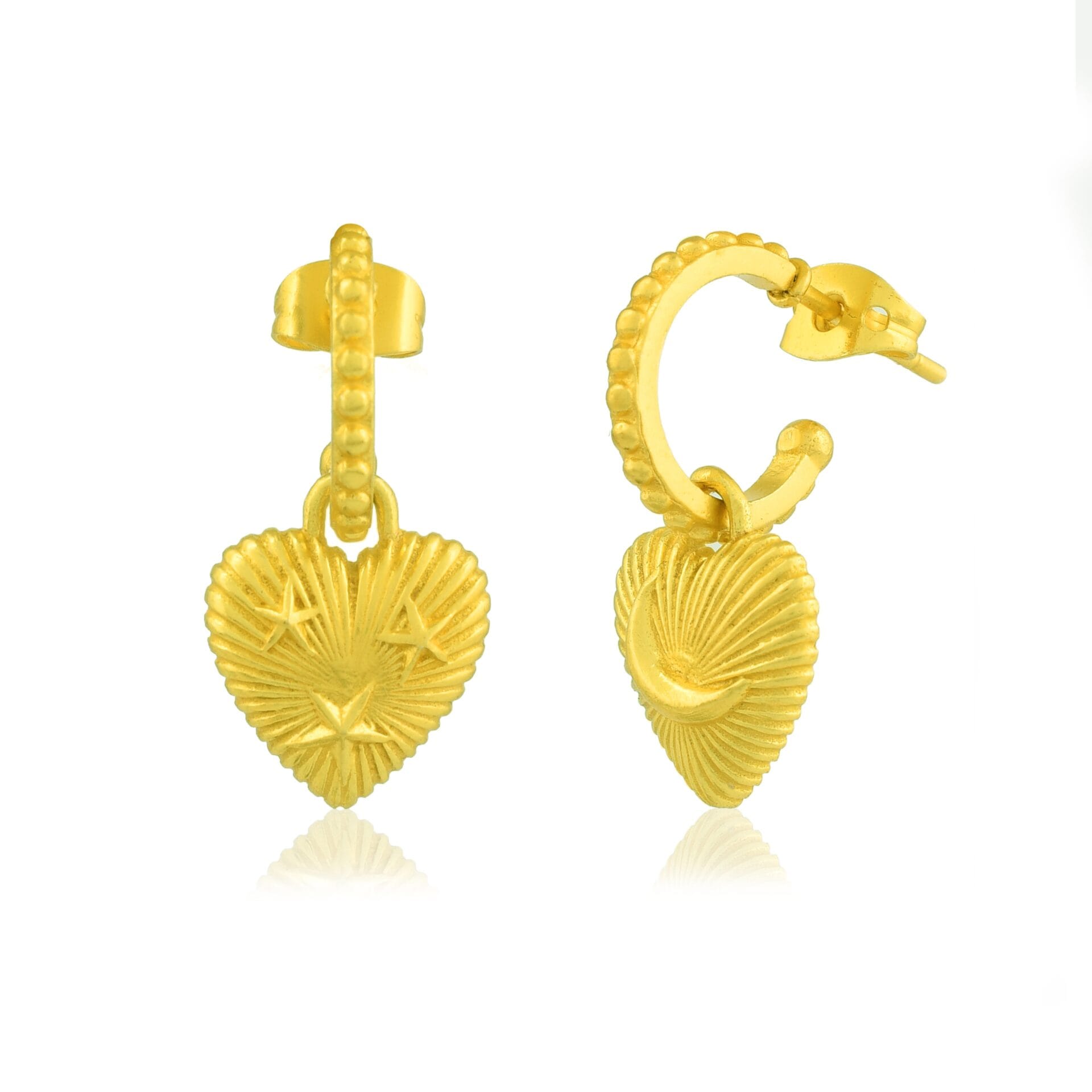 Celestial Amore Drop Earrings for Women and Girls | 925 Sterling Silver Earrings with 22KT Real Gold Plating | Elegant Celestial Drop Jewelry - Image 3