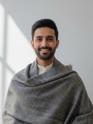 Grey Tundra Yak Wool Shawl