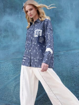 You are enough denim embroidered jacket