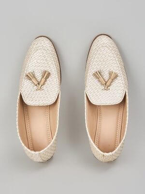 Off White Herringbone Shoes