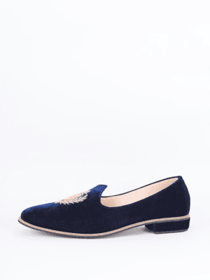 Sapphire Crown Velvel Loafers