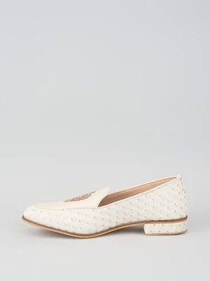 Ivory Lucknowi Crown Loafers