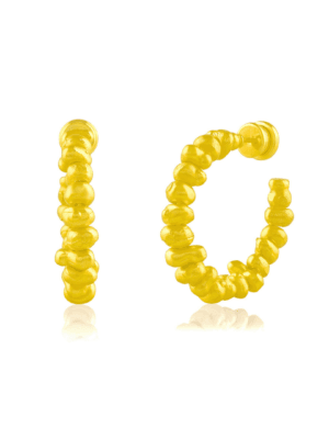 Molten Amorphous Bead Earrings for Women & Girls - Real Silver Plated Premium Brass Alloy Jewelry, Modern Beaded Statement Earrings, Trendy Daily Wear Gift for Her