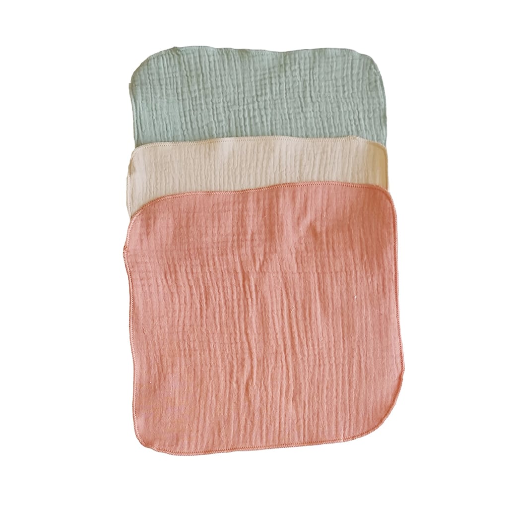 Desert Spike Organic Muslin Face Cloths- Value Pack of 3 - Image 2