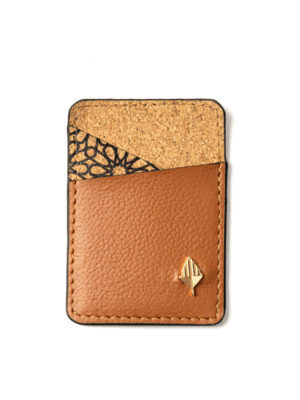 Green Hermitage Theo Card Holder Plant Leather & Cork |2 Card Slots (Tawny Brown)