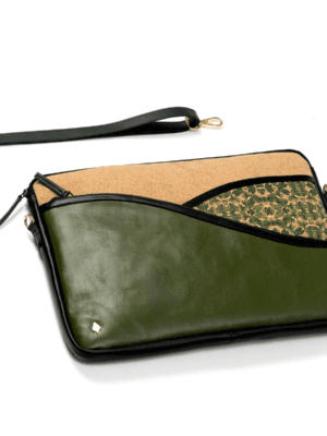 Acacia Vegan Leather Laptop Sleeve - Olive
