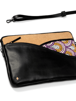 Acacia Vegan Leather Laptop Sleeve - Black