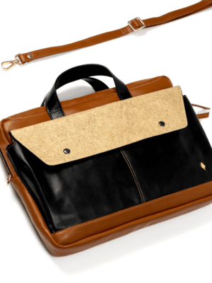 Willow Vegan Leather Laptop Sleeve - Black