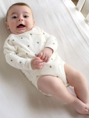 Desert Spiky Organic FullSleeve Kimono Bodysuit 0 to 1Year