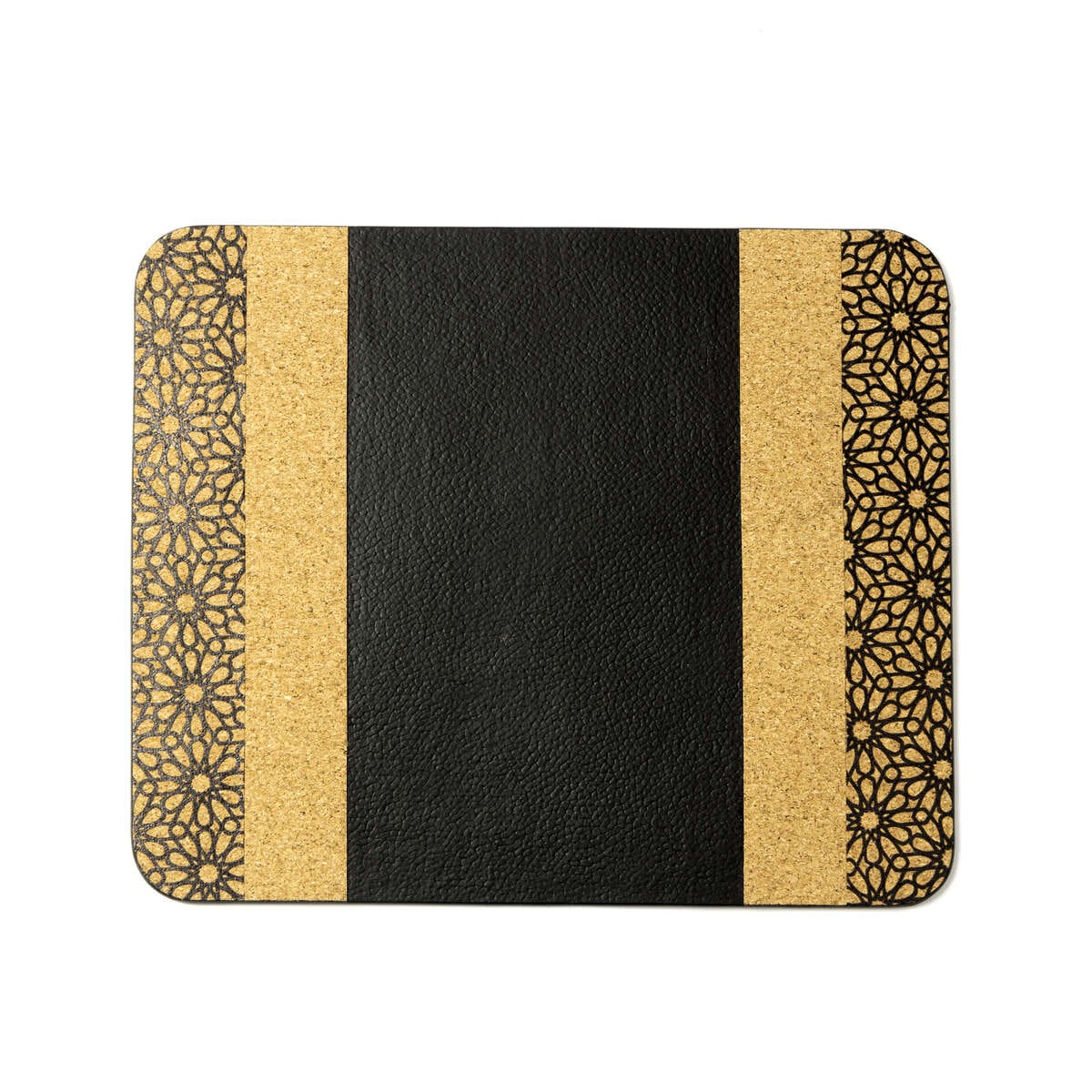 Green Hermitage Mouse Pad Plant Leather & Cork | Rectangular (Black and cork)