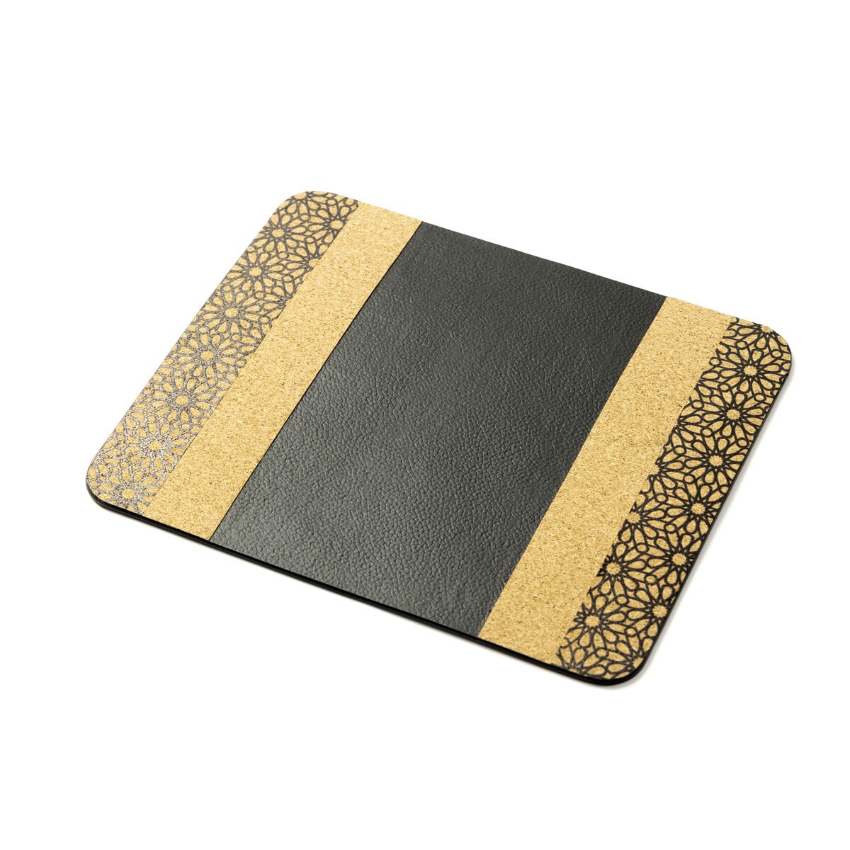 Green Hermitage Mouse Pad Plant Leather & Cork | Rectangular (Black and cork) - Image 2