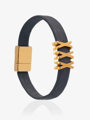 Arctic Cross Cork Bracelet Reversible in Navy Blue and Gold