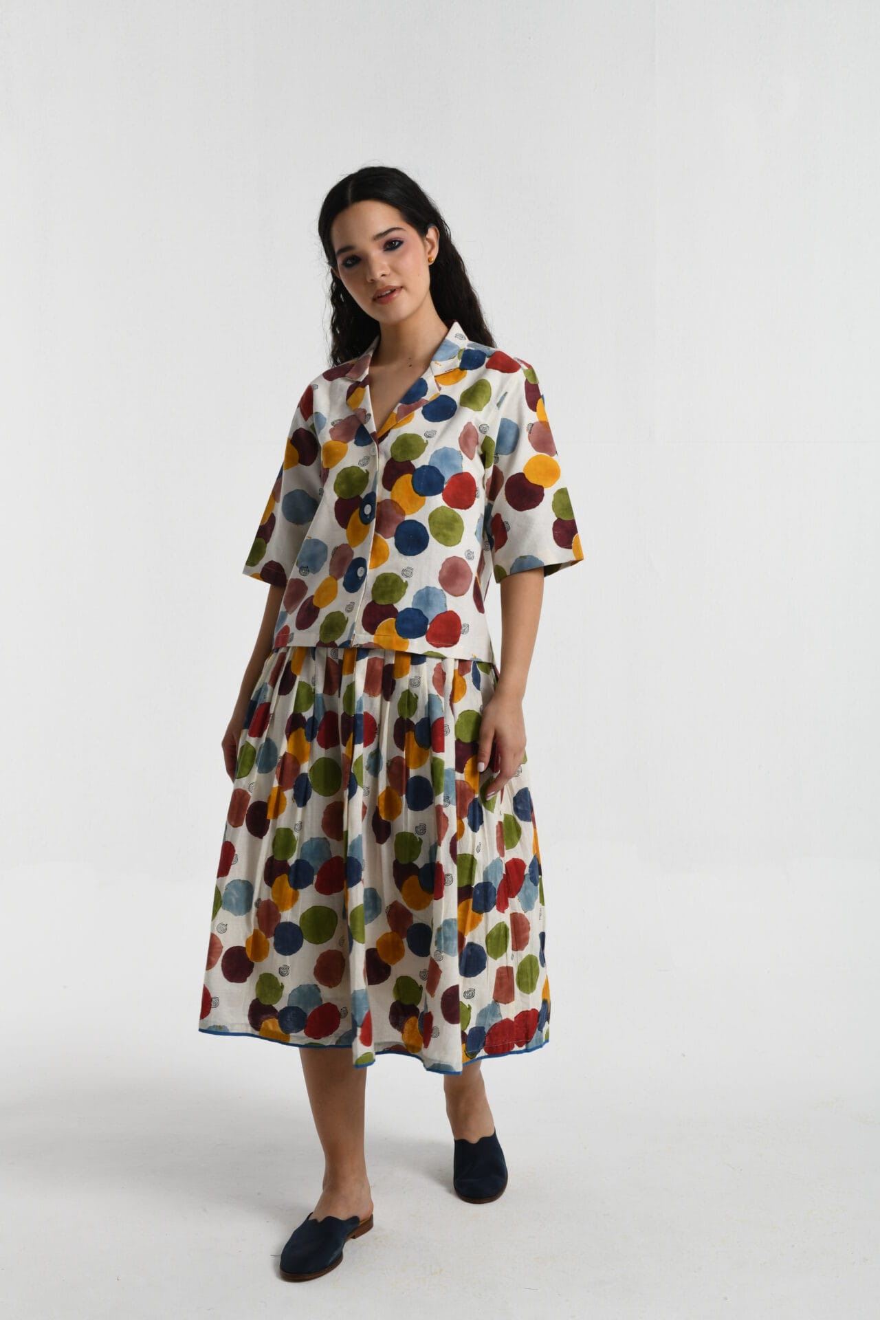 VOID POLKA PLEATED SKIRT - Image 2