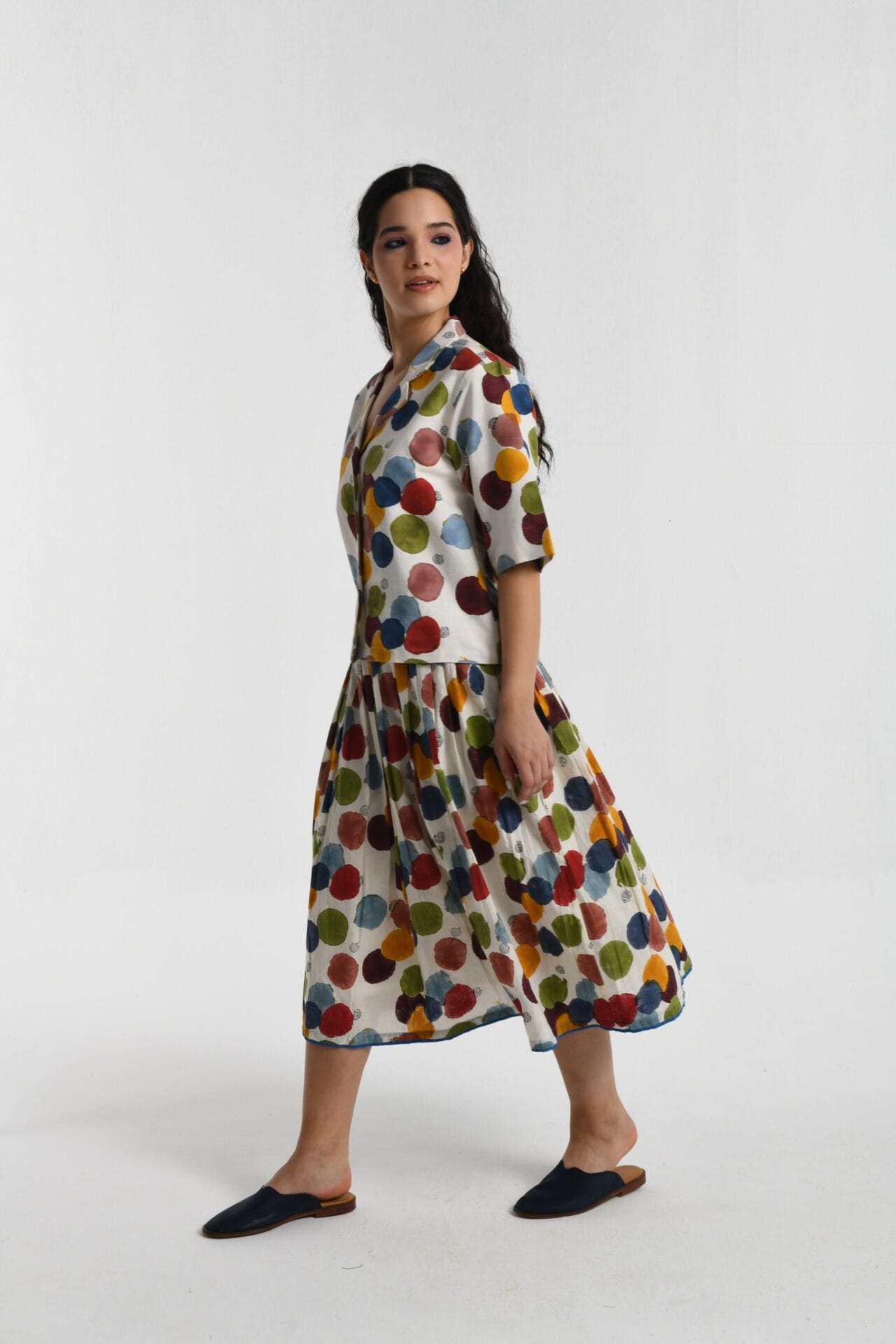 VOID POLKA PLEATED SKIRT - Image 3