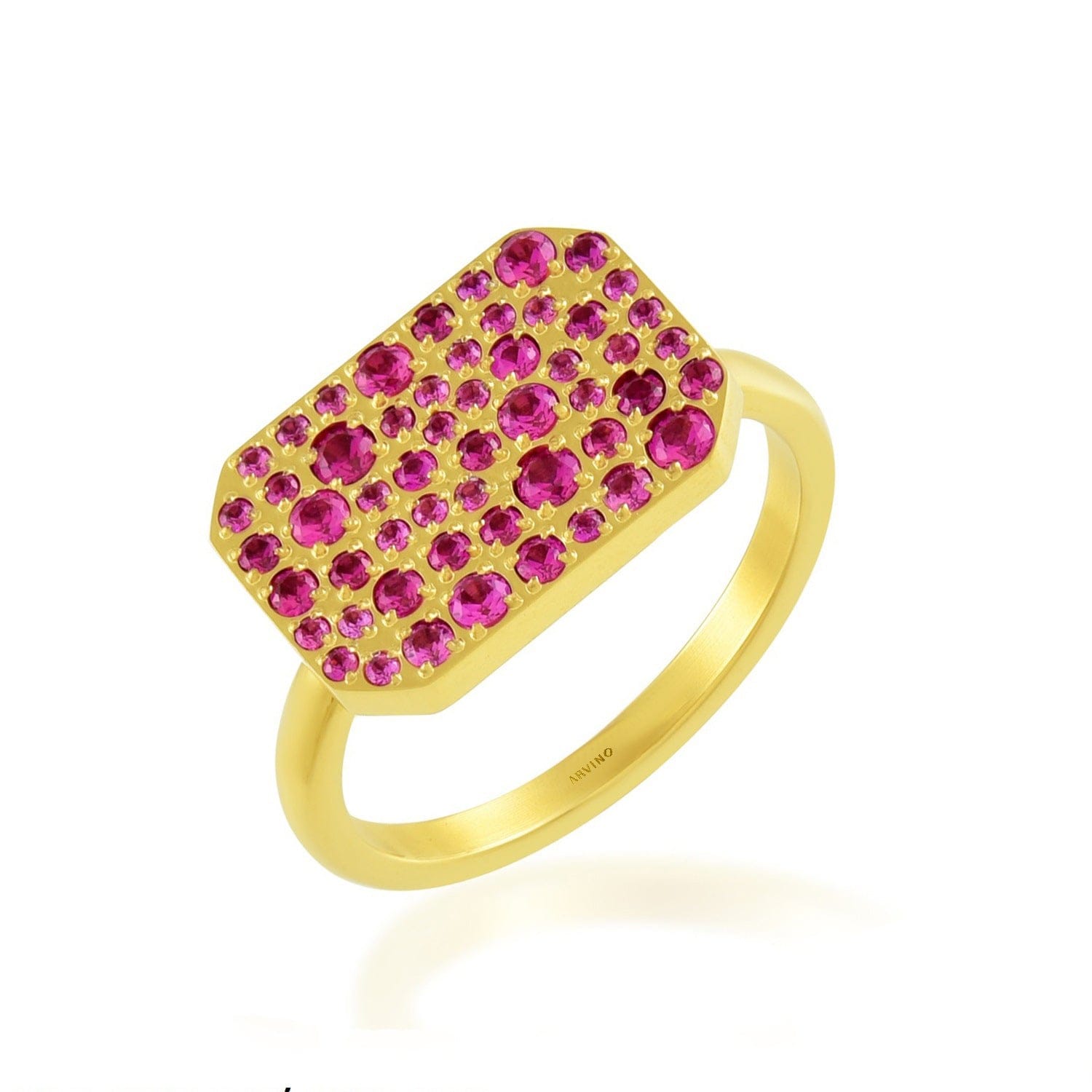 Roseate Bullion Finery Ring - 22K Gold Plated Luxury Statement Band for Women, Handcrafted Premium Brass Alloy Elegant Jewelry - Image 2