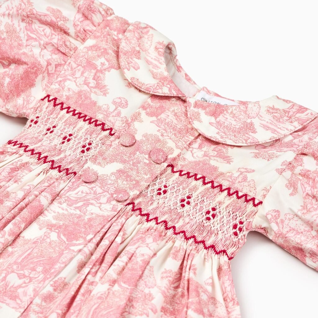 Country Toile Dress in Red