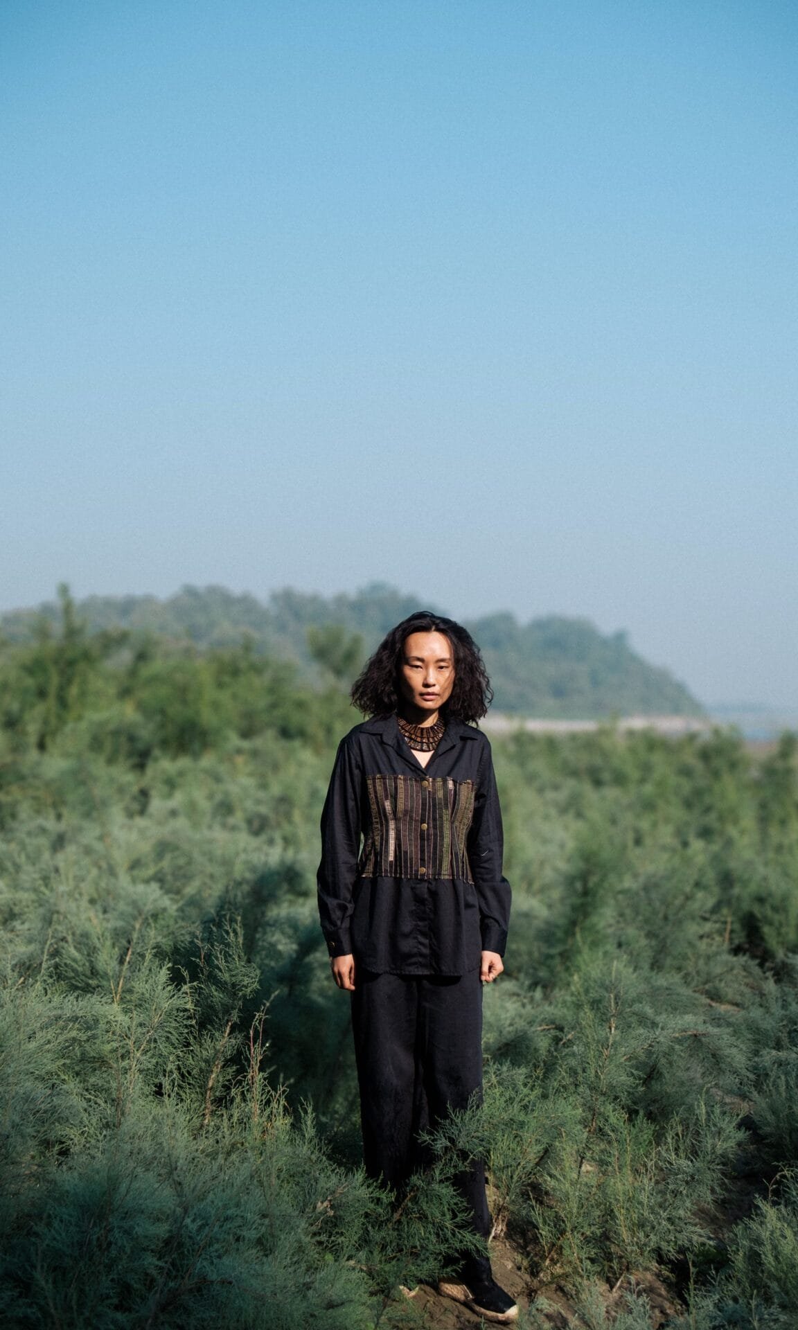 Upcycled Hunza Shirt - Black Green