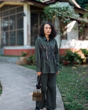 Upcycled Hunza Shirt - Green