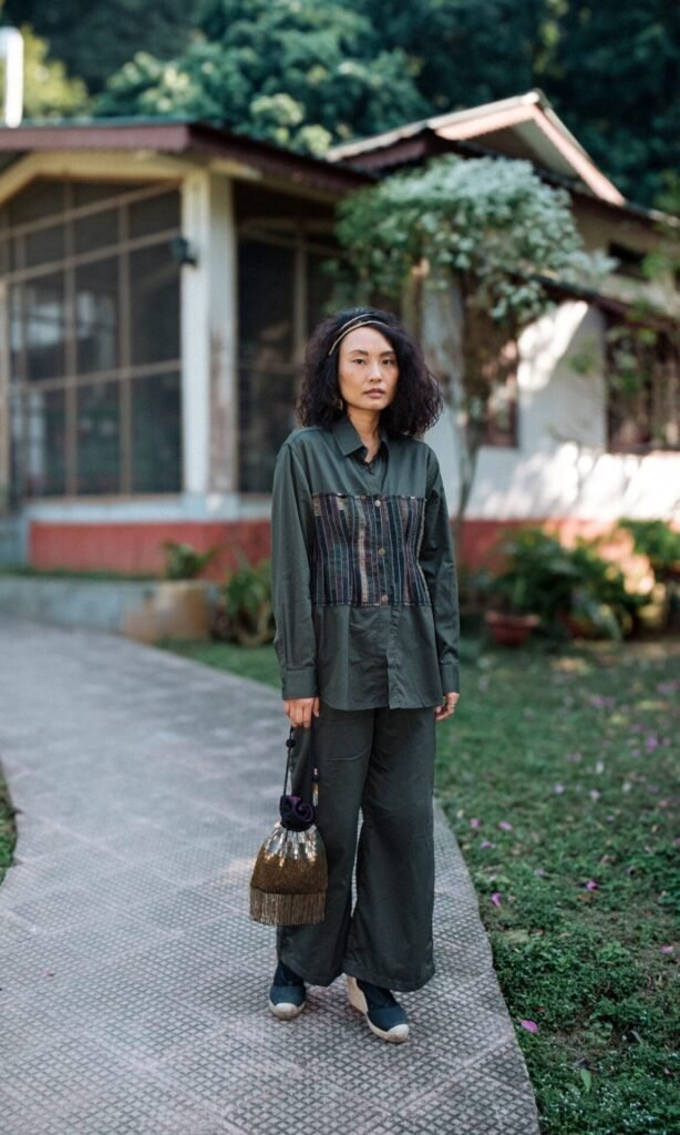 Upcycled Sailor Flared Pants –