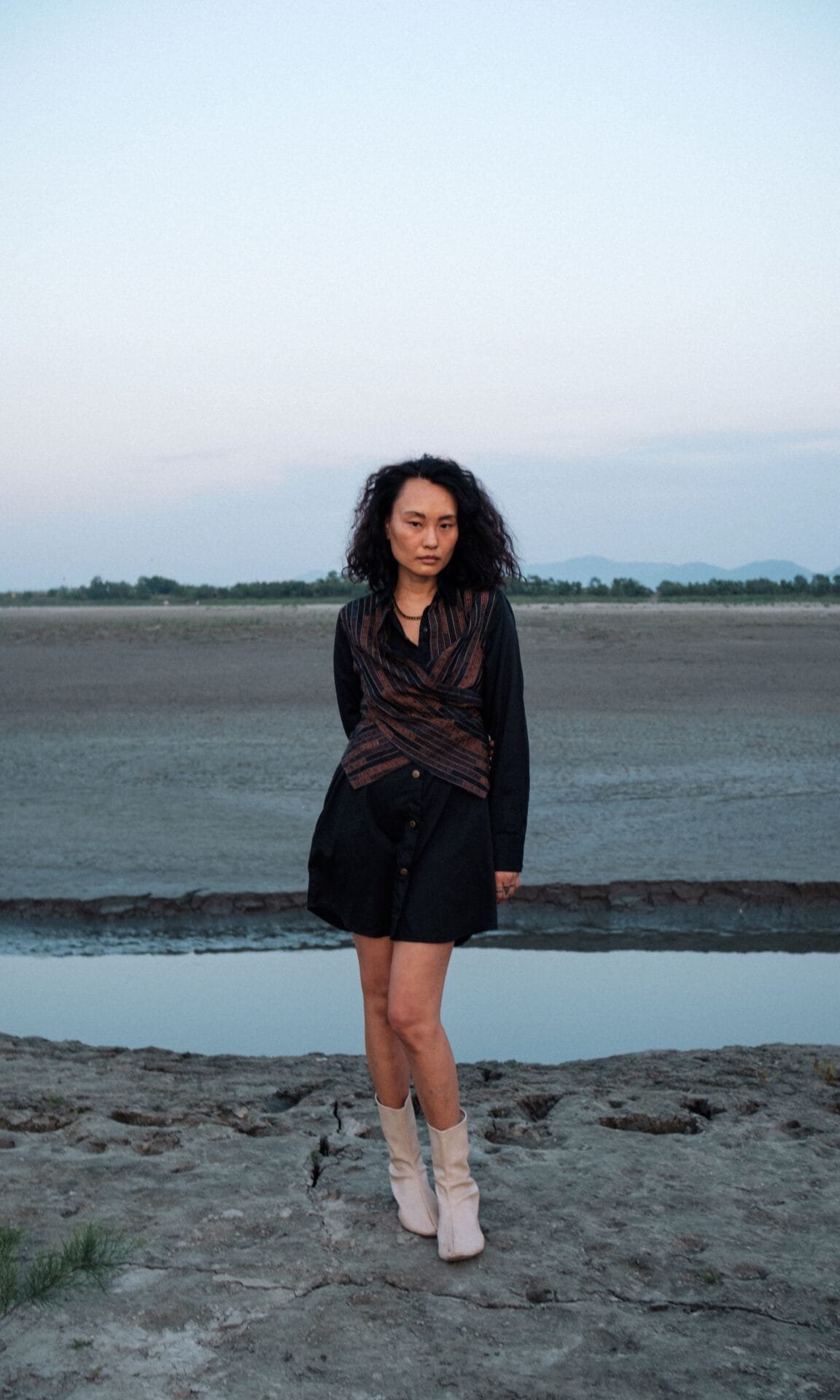 Upcycled Seattle Wrap Dress - Black