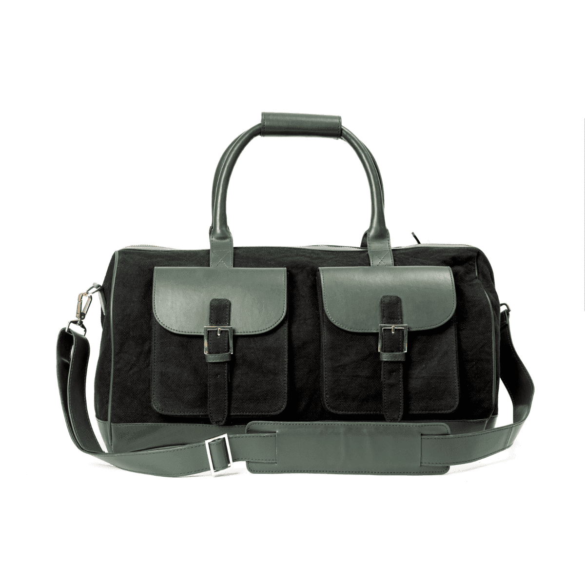Ajax Vegan Leather Duffle Bag - Bla