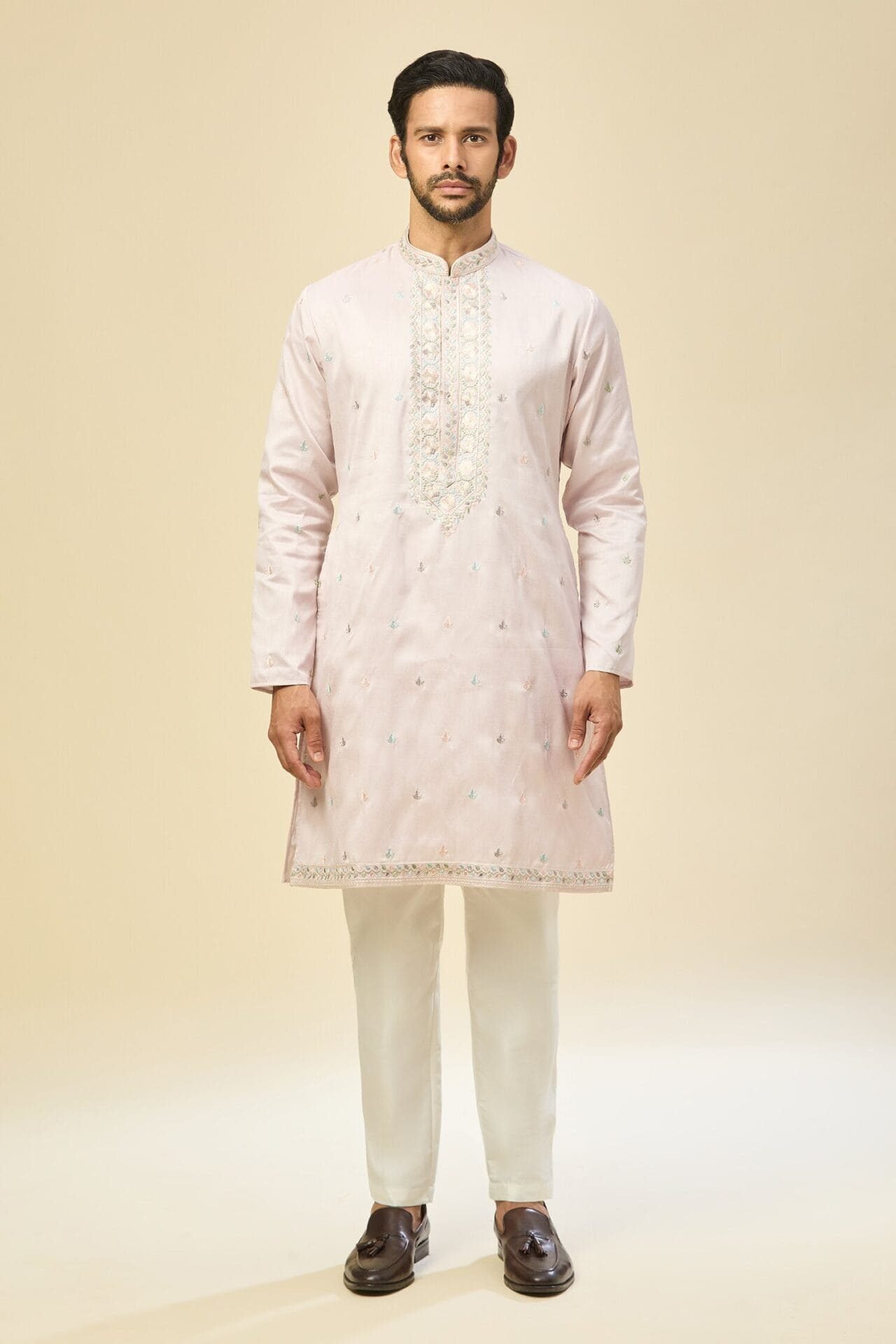 Blush Pink Embroidered Kurta-Jacket