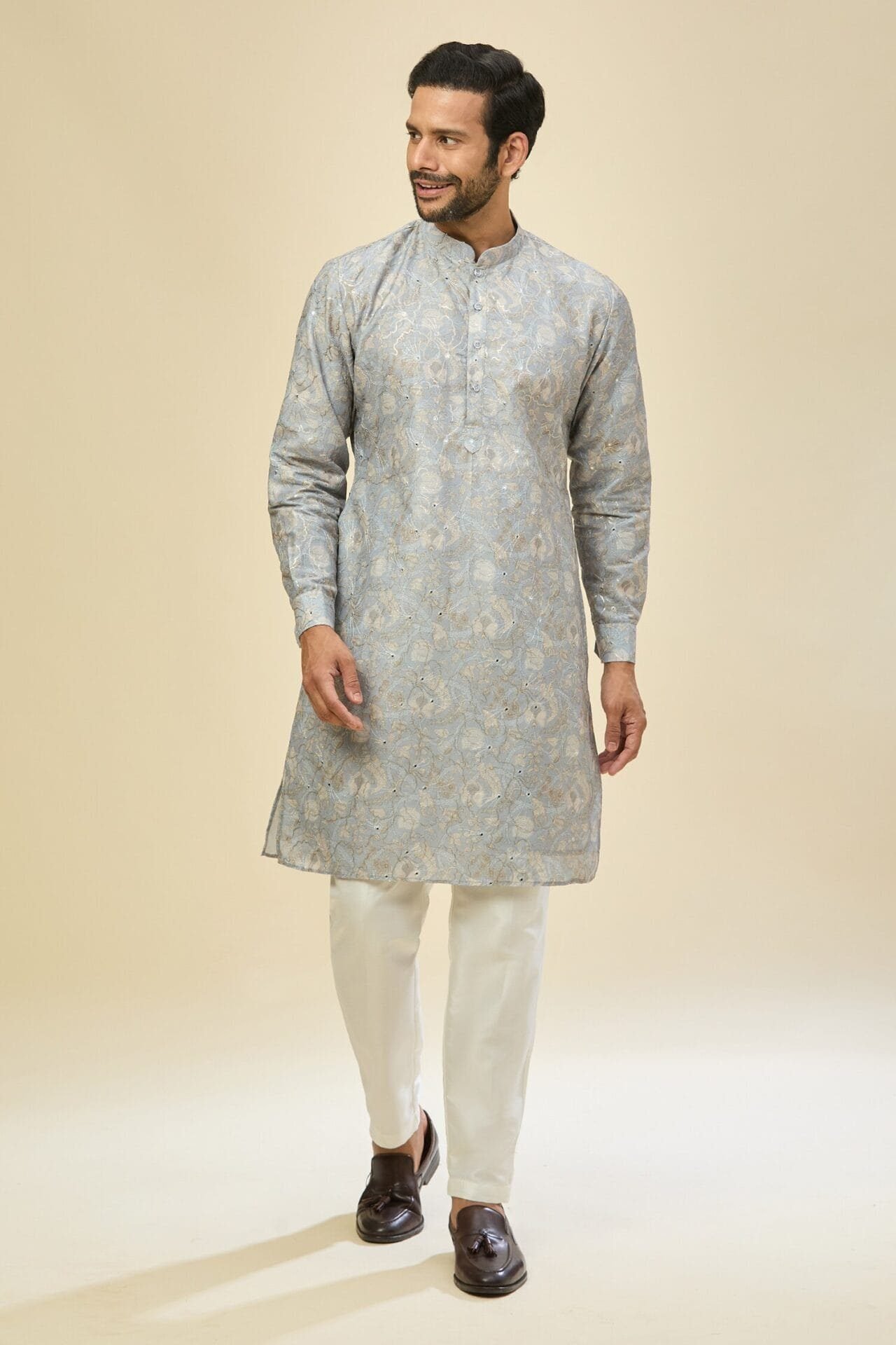 Powder Blue Printed Kurta Set