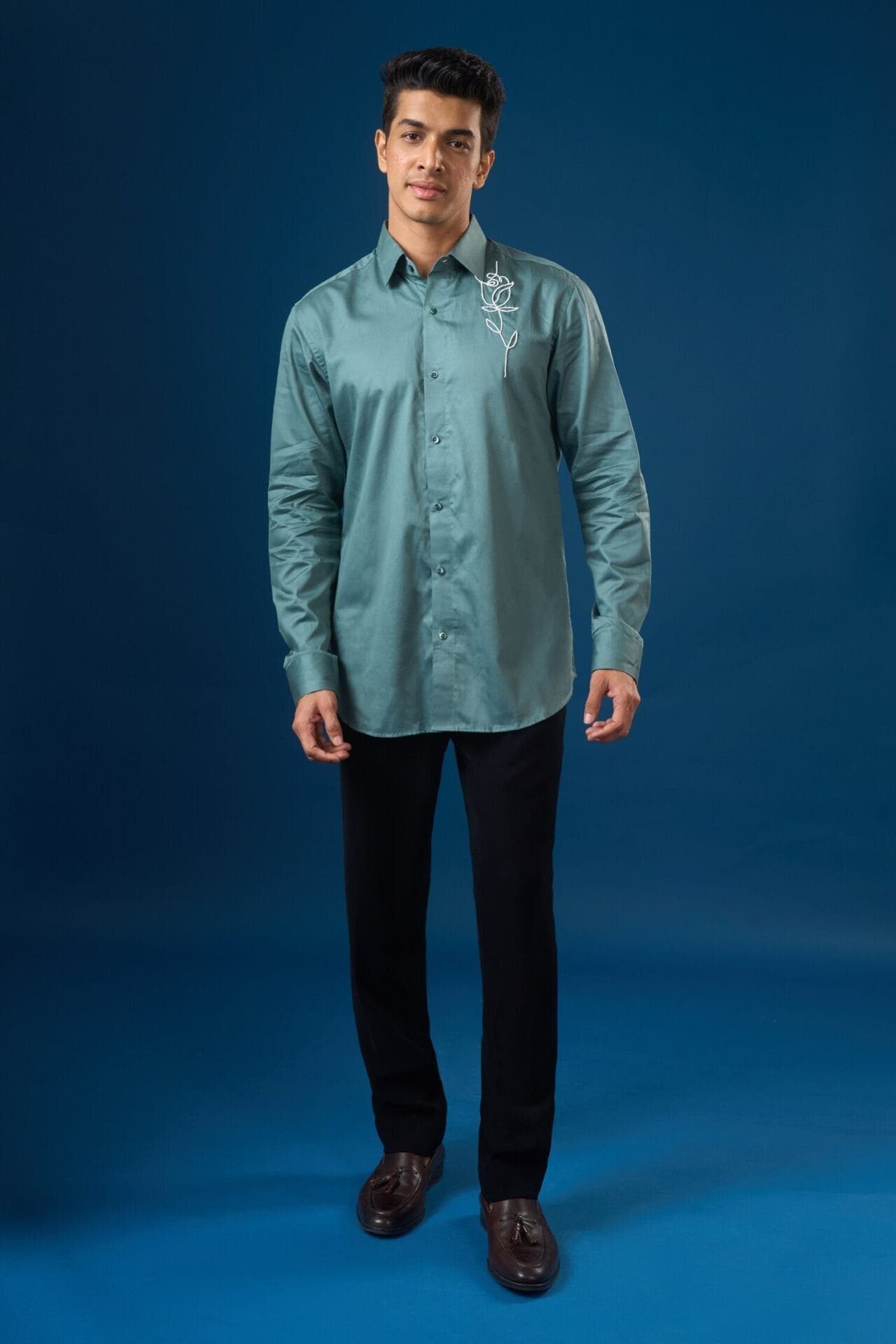 Rama Green Rose Shirt